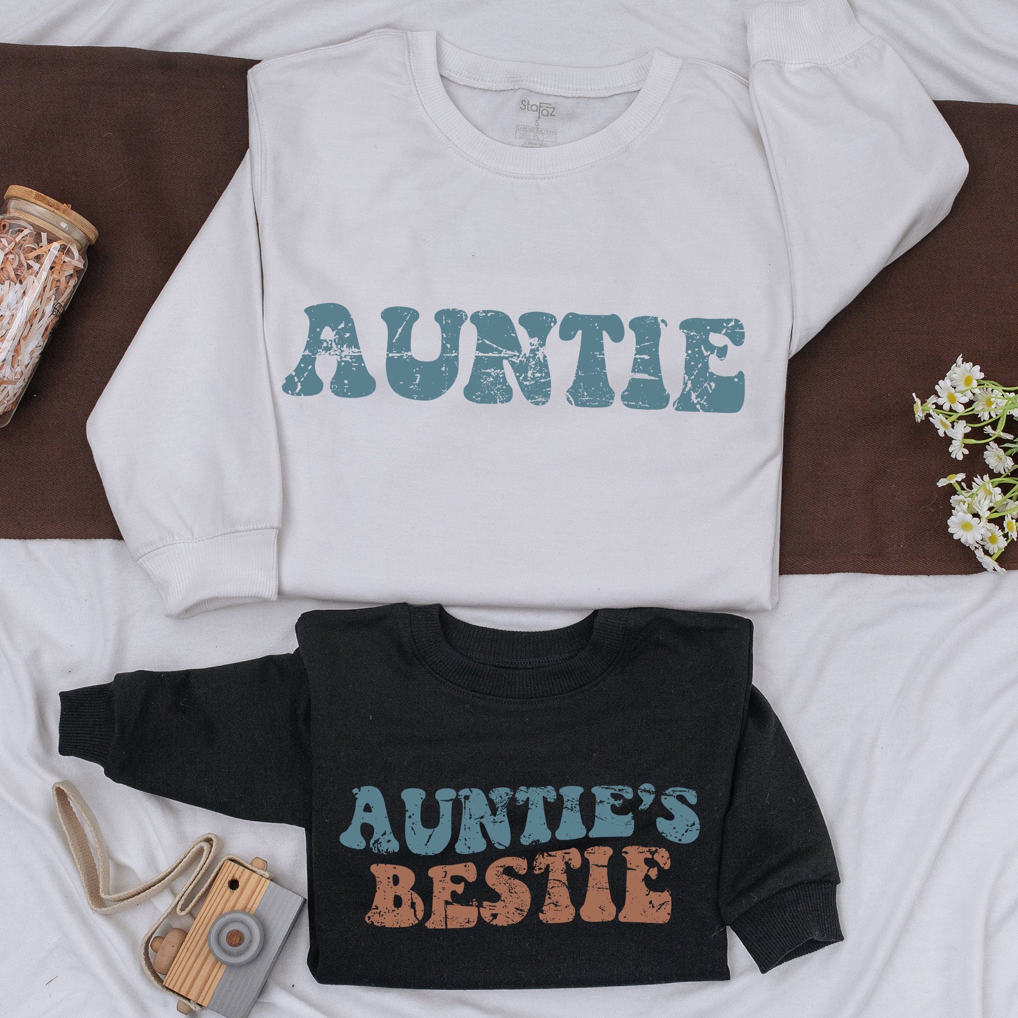 Personalized Retro Family Matching Sweatshirt Set with Custom Text