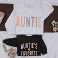 Custom Auntie and Favorite Sweatshirt Set Bright Pastel Colors Matching Family Outfit Soft Cotton Gift Baby Toddler Comfortable