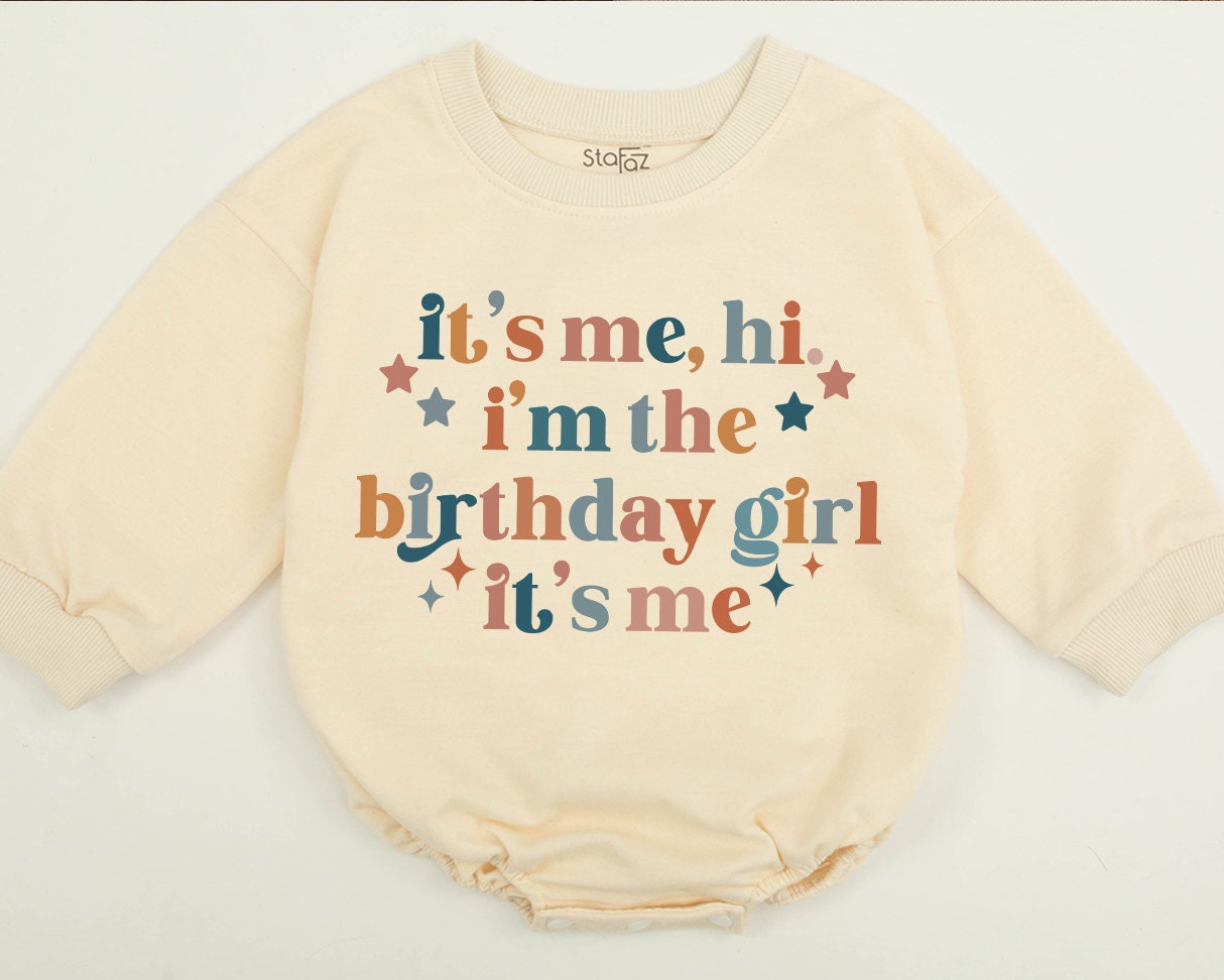Retro 'Birthday Girl' Sweatshirt with Stars for Kids