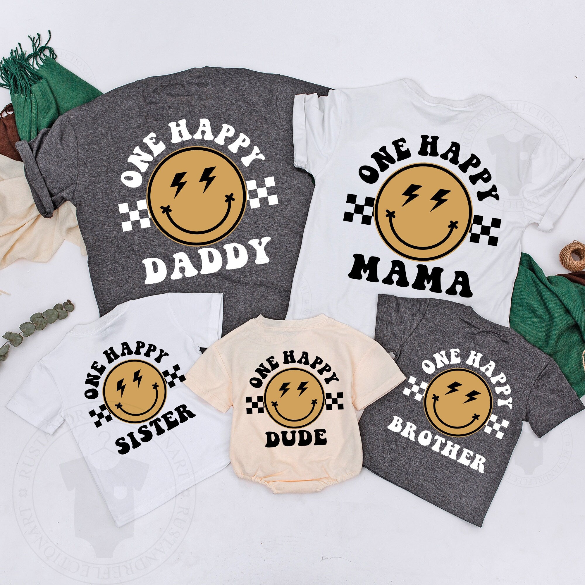 One Happy Dude Birthday Shirt with Smiley Face Design
