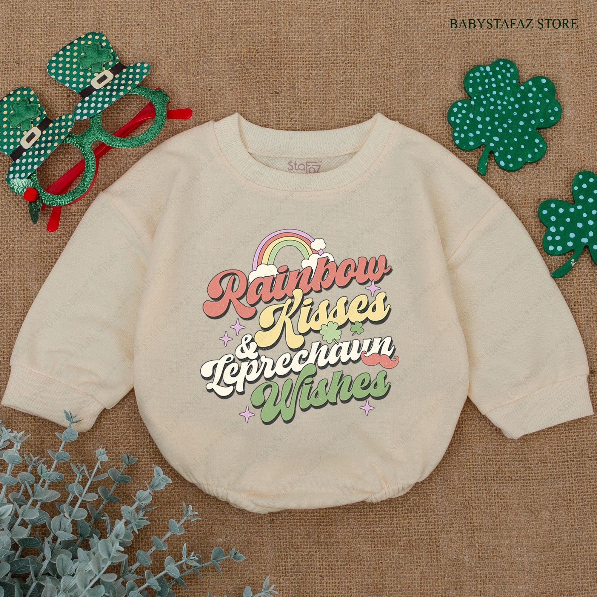 Rainbow Kisses St. Patrick's Day Baby Romper - Limited Edition