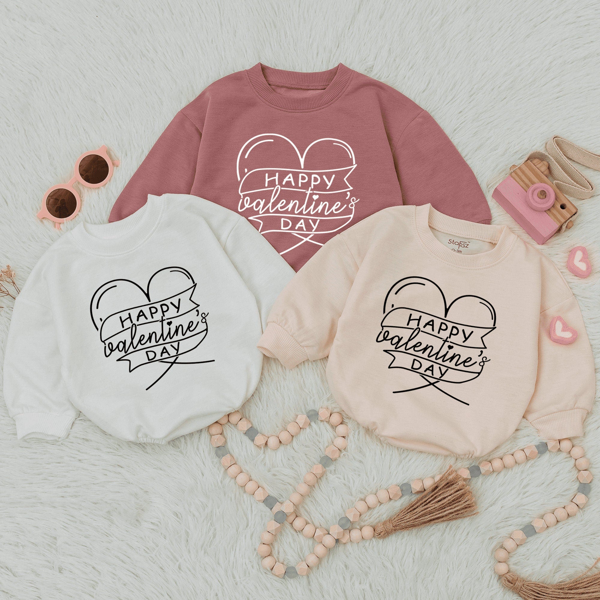 Happy Valentine's Day Baby Romper Heart Design Gender Neutral Infant Outfit Bubble Suit Soft Cotton First Holiday Gift