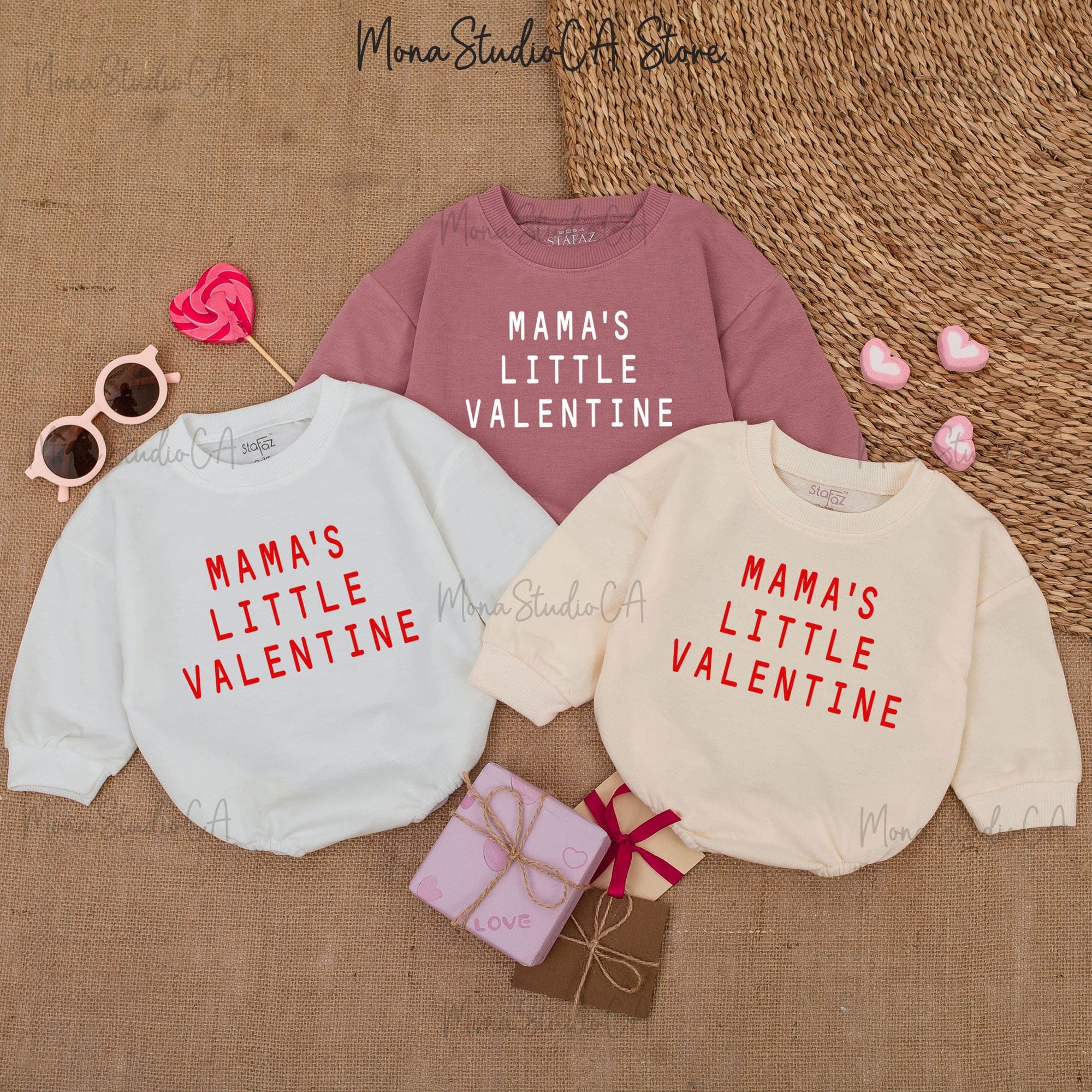 Mama's Little Valentine Baby Romper Cute Valentine’s Day Outfit Soft Cotton Girl's 1st Holiday Wear Comfortable Infant Bodysuit Gift
