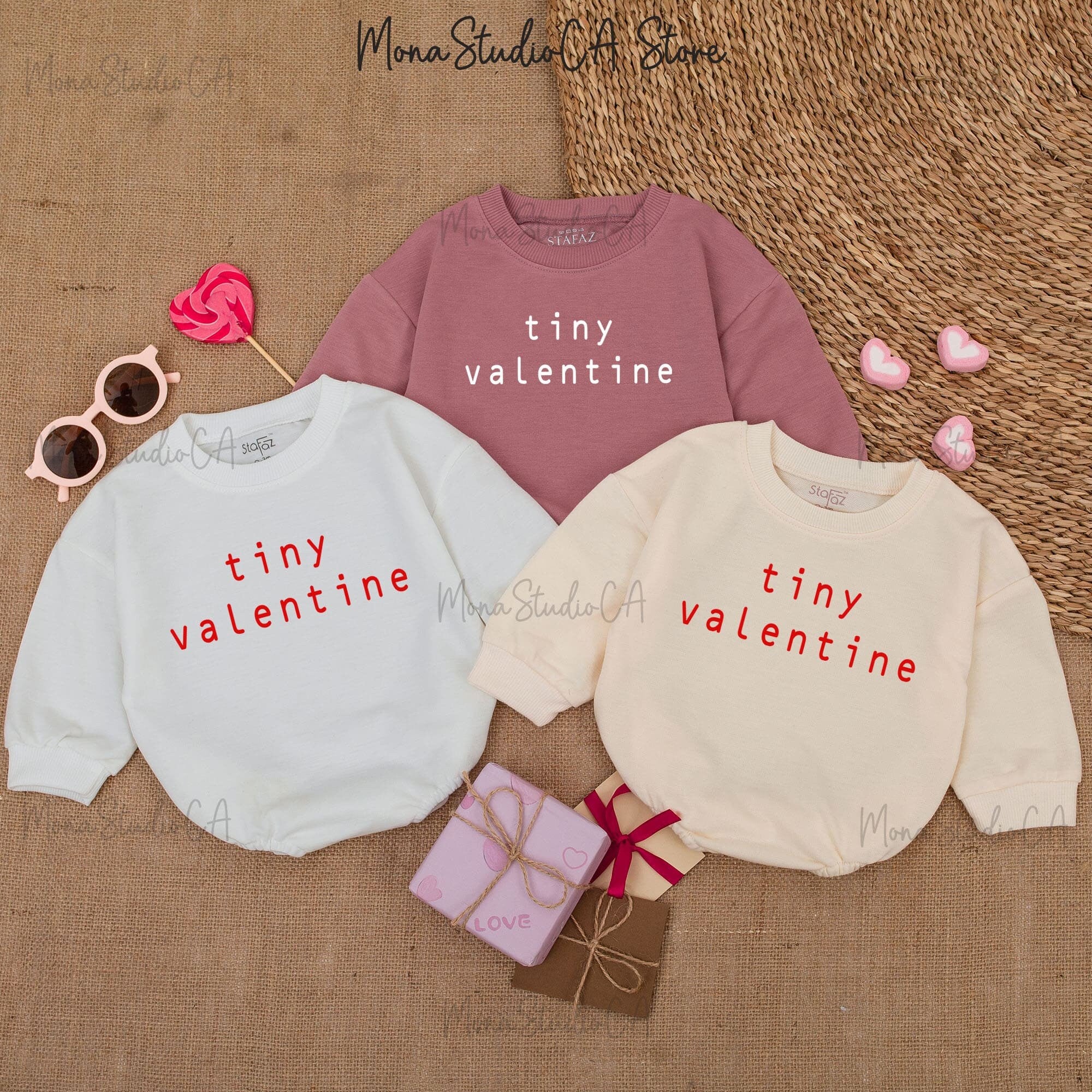 Tiny Valentine Baby Romper Soft Pastel Outfit Sweet First Valentine's Day Girl Bodysuit Comfortable Cotton Holiday Gift