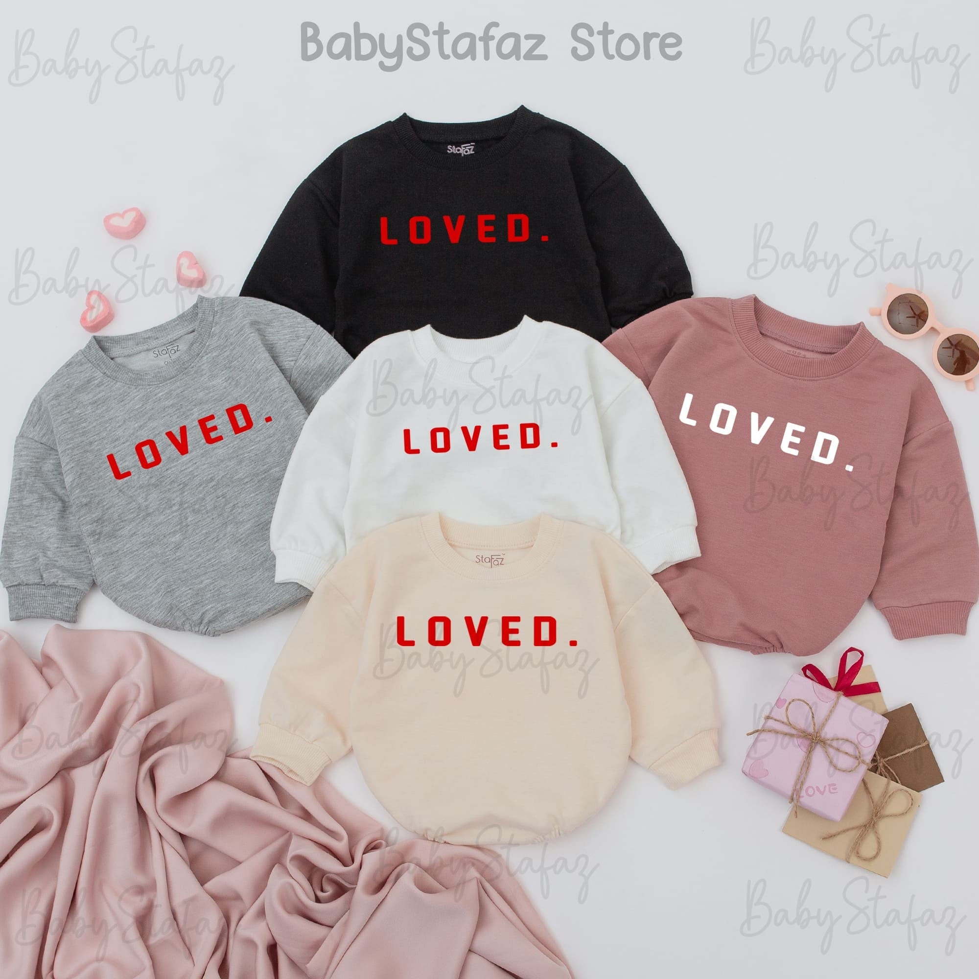 Loved Valentine Baby Romper Pink First Valentine's Outfit Soft Cotton Girl's Heartfelt Clothes Baby Shower Gift