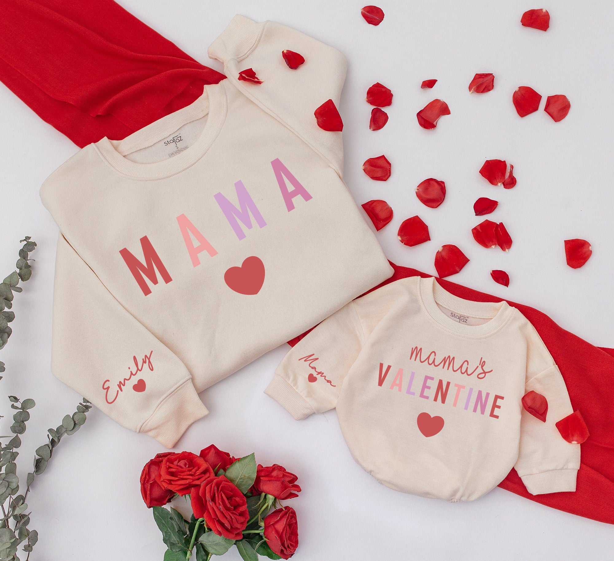 Custom Family Matching Sweatshirts with Name - Mommy & Me