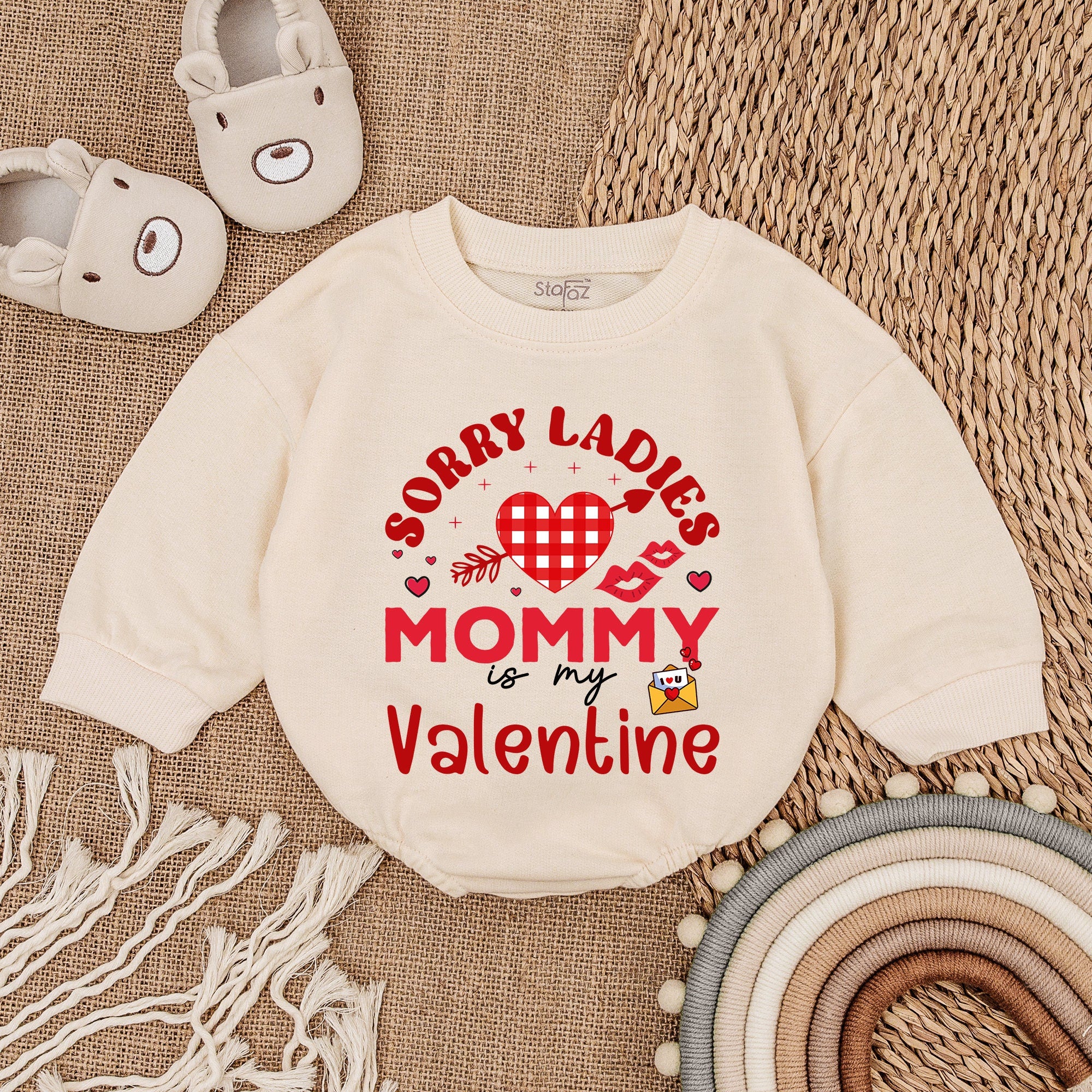 Sorry Ladies Mommy Is My Valentine Baby Romper Playful Heart Design Infant Outfit Soft Cotton Newborn Boy Clothes Valentine's Day Gift