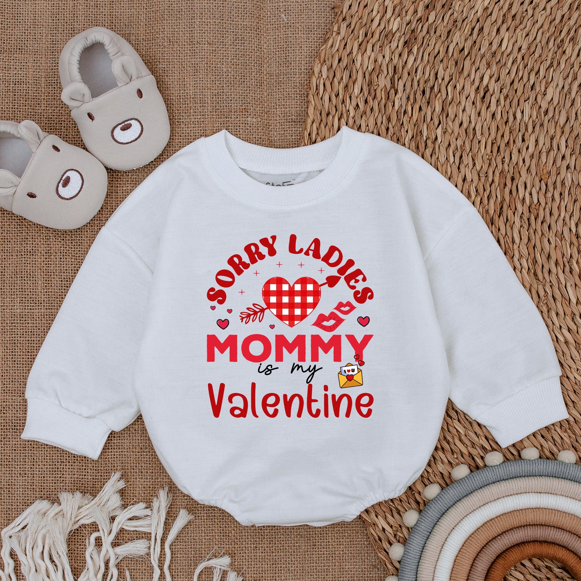 Sorry Ladies Mommy Is My Valentine Baby Romper Playful Heart Design Infant Outfit Soft Cotton Newborn Boy Clothes Valentine's Day Gift