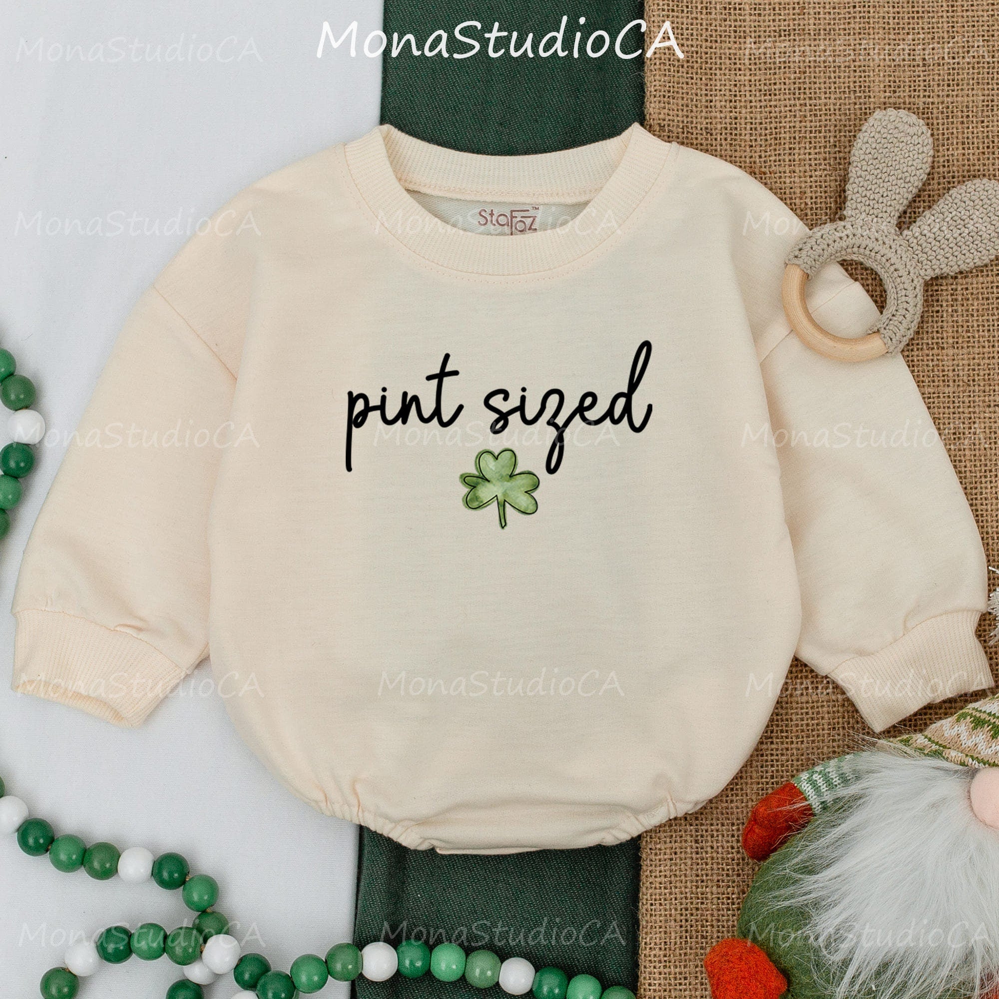 Pint Sized Shamrock Baby Romper: Celebrate 1st St. Patrick's Day