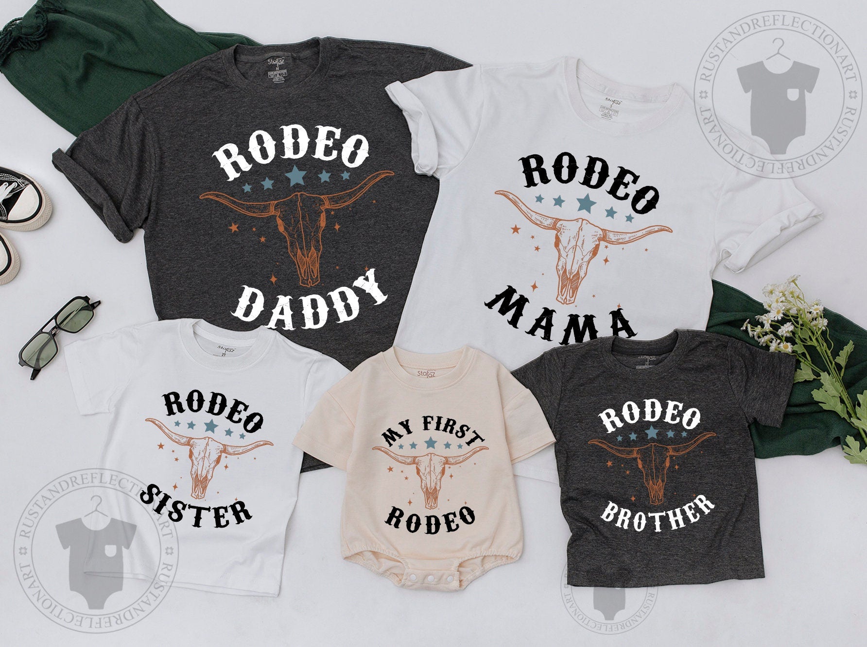 My First Rodeo Birthday Girl Shirt with Longhorn Design