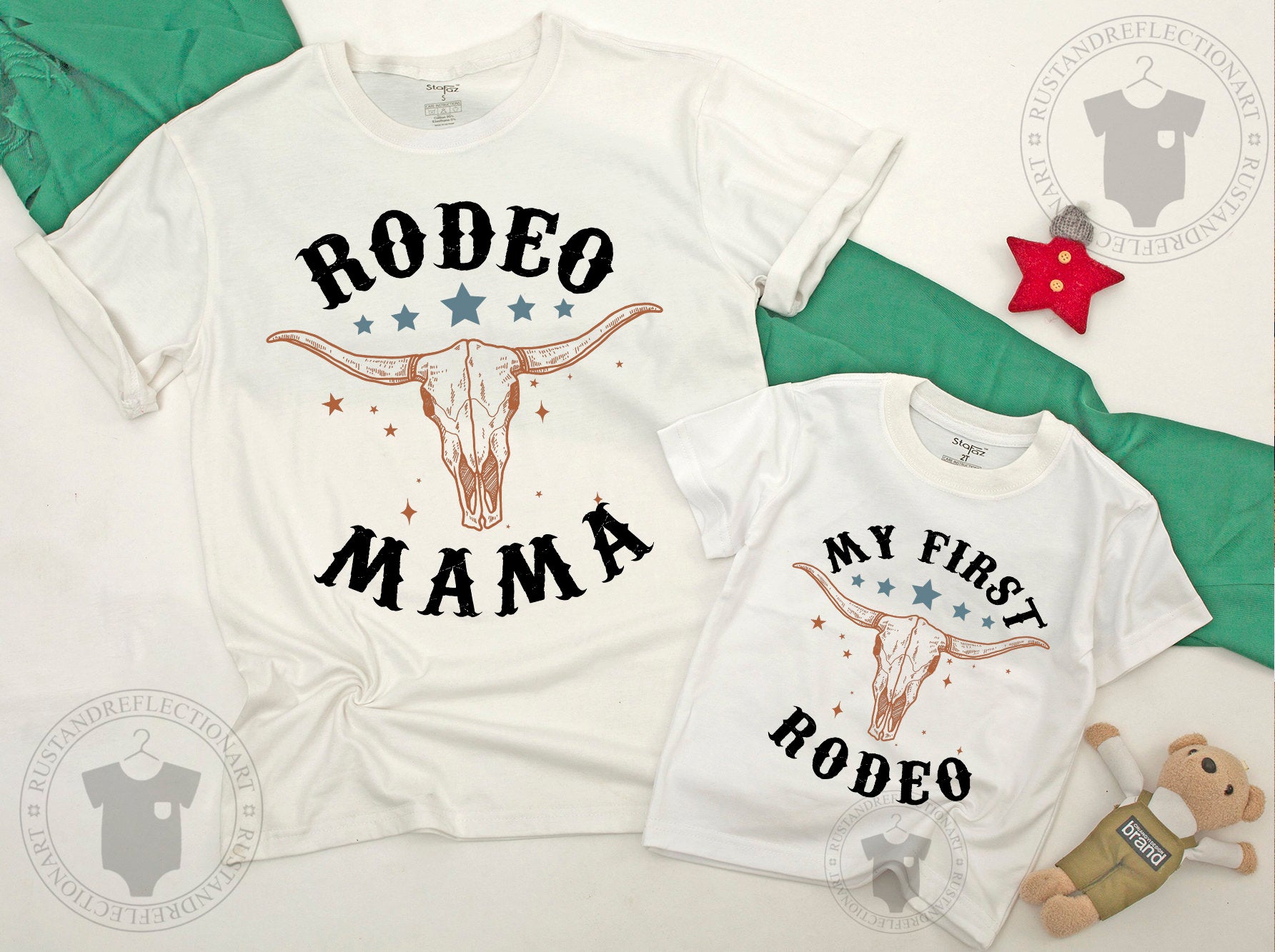 My First Rodeo Birthday Girl Shirt with Longhorn Design