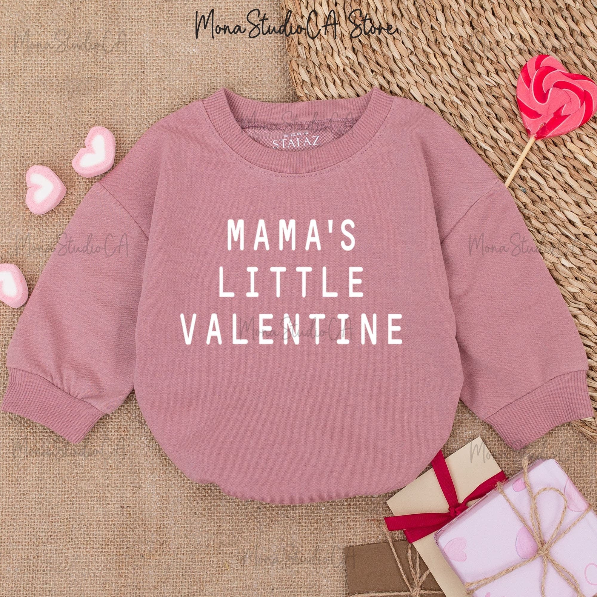 Mama's Little Valentine Baby Romper Cute Valentine’s Day Outfit Soft Cotton Girl's 1st Holiday Wear Comfortable Infant Bodysuit Gift
