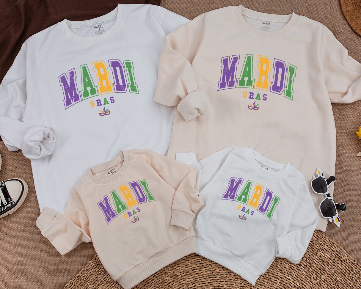 Family Twinning Mardi Gras Sweatshirt - Celebrate Together