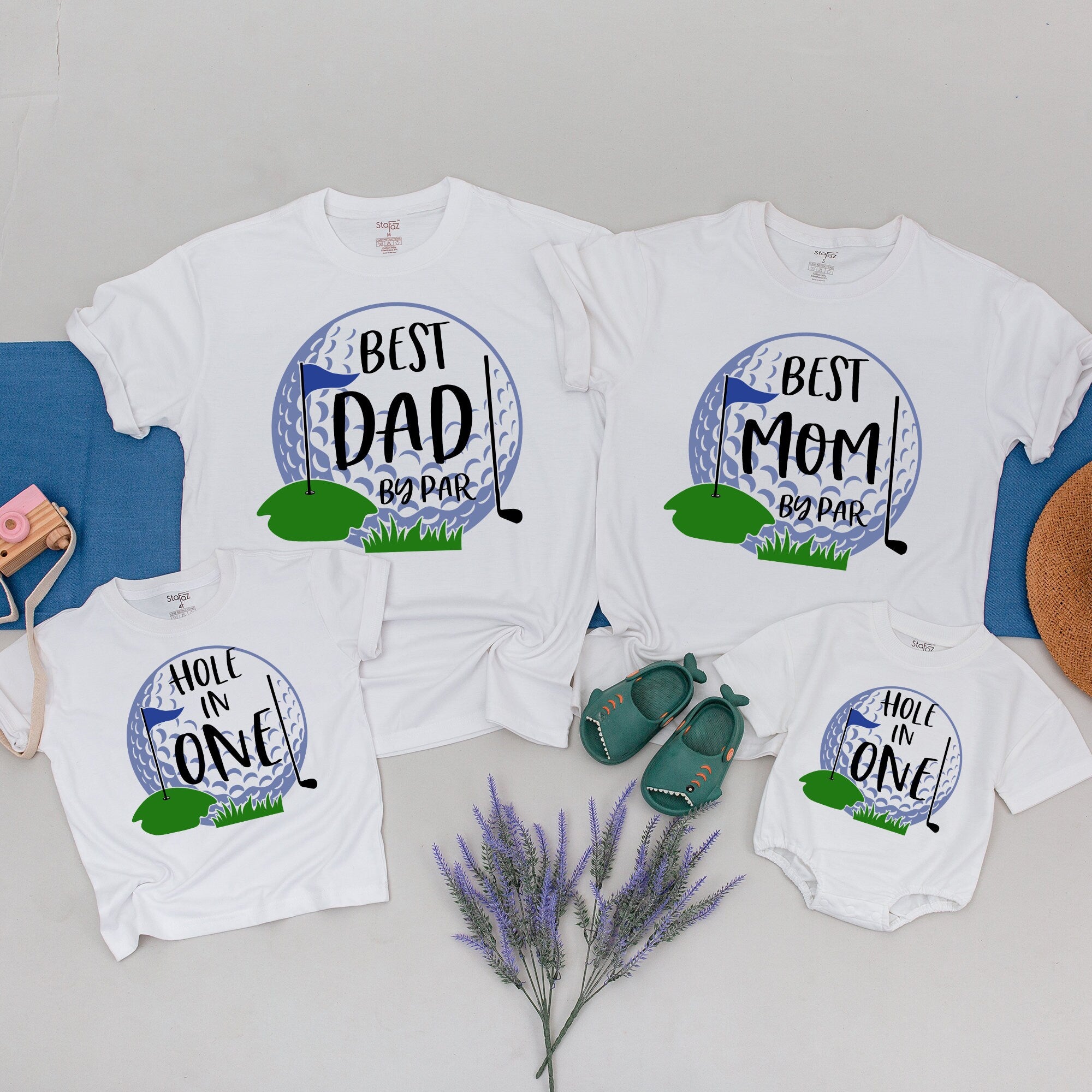 Custom Golf Family Matching Shirts with Name, Personalized Birthday Tees