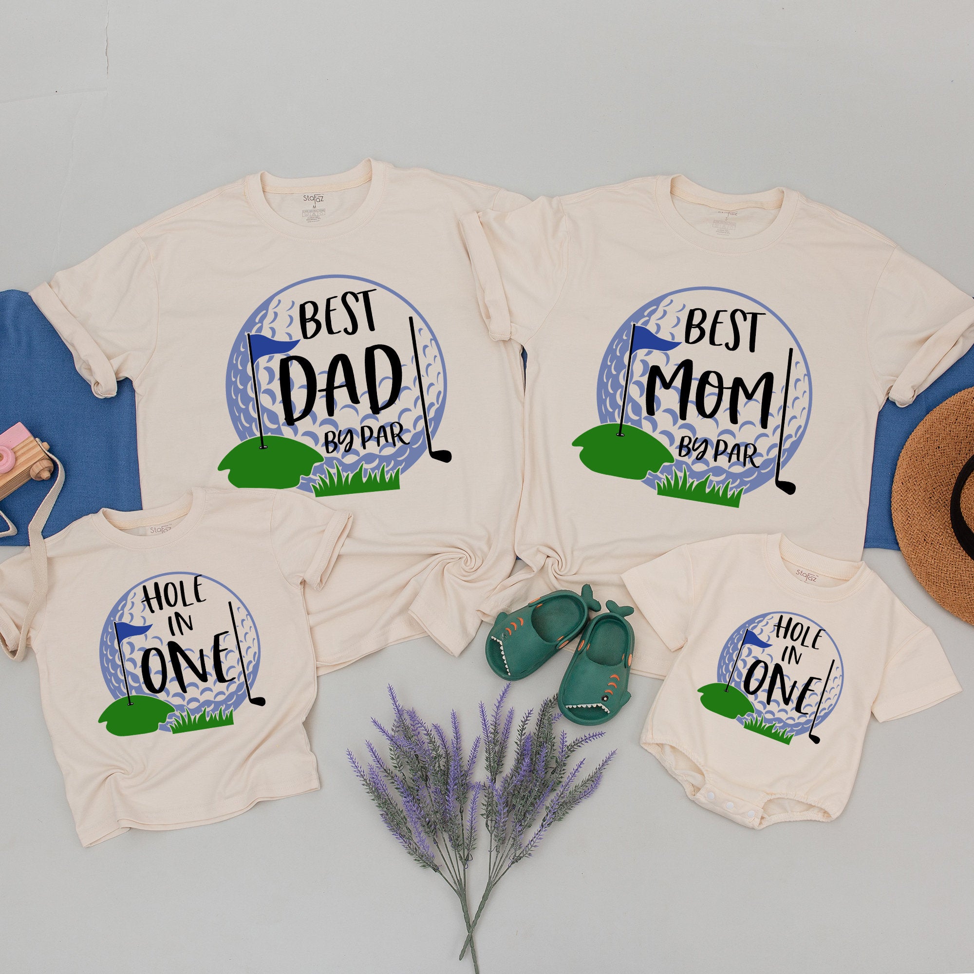 Custom Golf Family Matching Shirts with Name, Personalized Birthday Tees