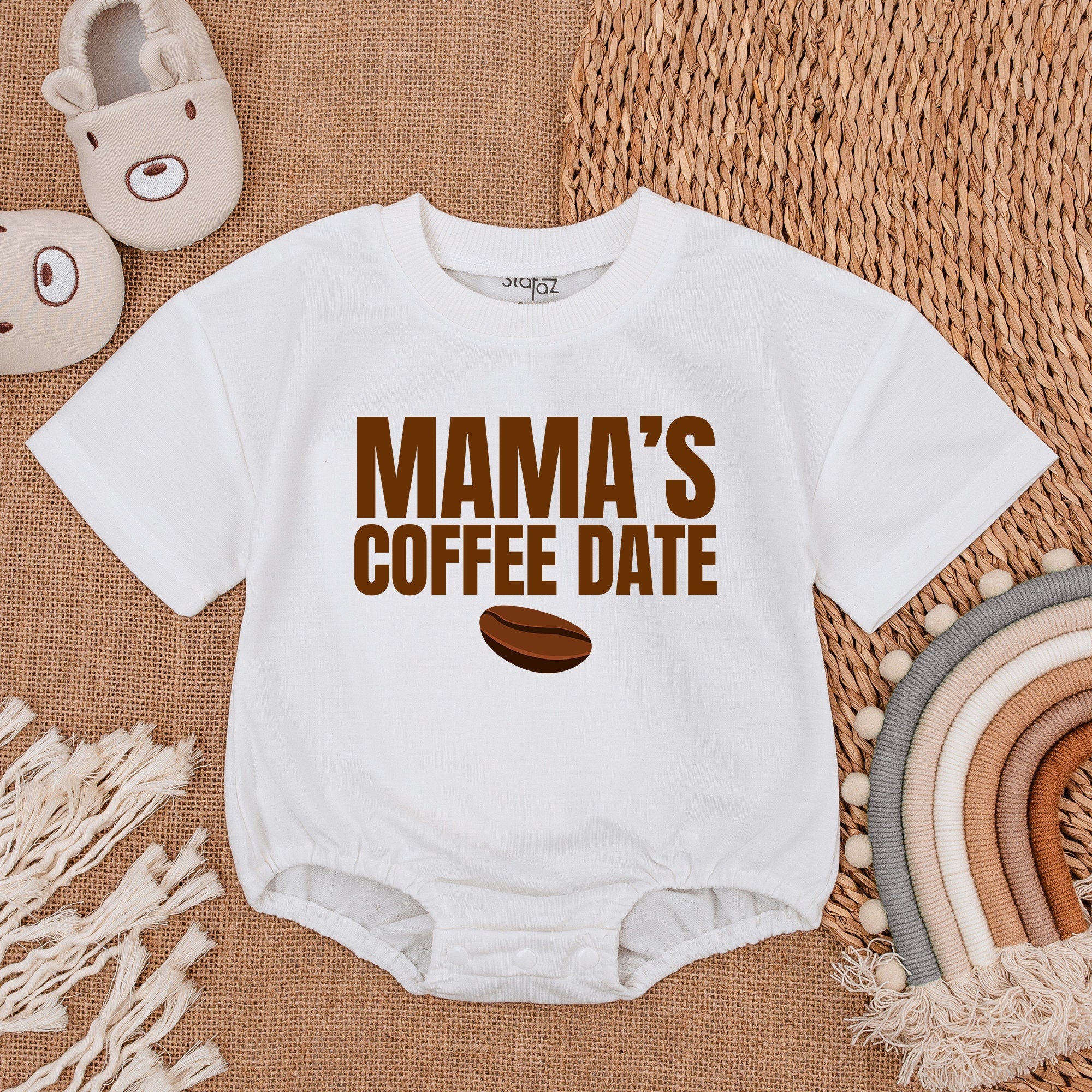 Mama's Coffee Date Baby Romper Cozy Mauve Newborn Outfit Soft Cotton Baby Bodysuit Infant Casual Comfortable Coming Home Gift