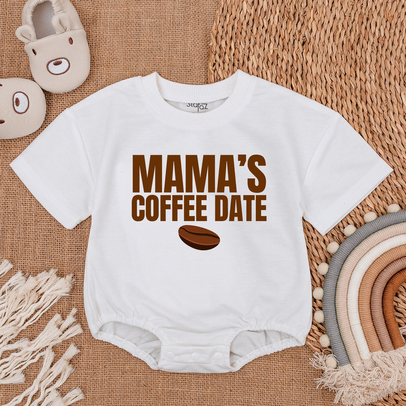 Mama's Coffee Date Baby Romper Cozy Mauve Newborn Outfit Soft Cotton Baby Bodysuit Infant Casual Comfortable Coming Home Gift