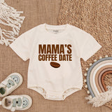 Mama's Coffee Date Baby Romper Cozy Mauve Newborn Outfit Soft Cotton Baby Bodysuit Infant Casual Comfortable Coming Home Gift