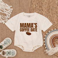 Mama's Coffee Date Baby Romper Cozy Mauve Newborn Outfit Soft Cotton Baby Bodysuit Infant Casual Comfortable Coming Home Gift