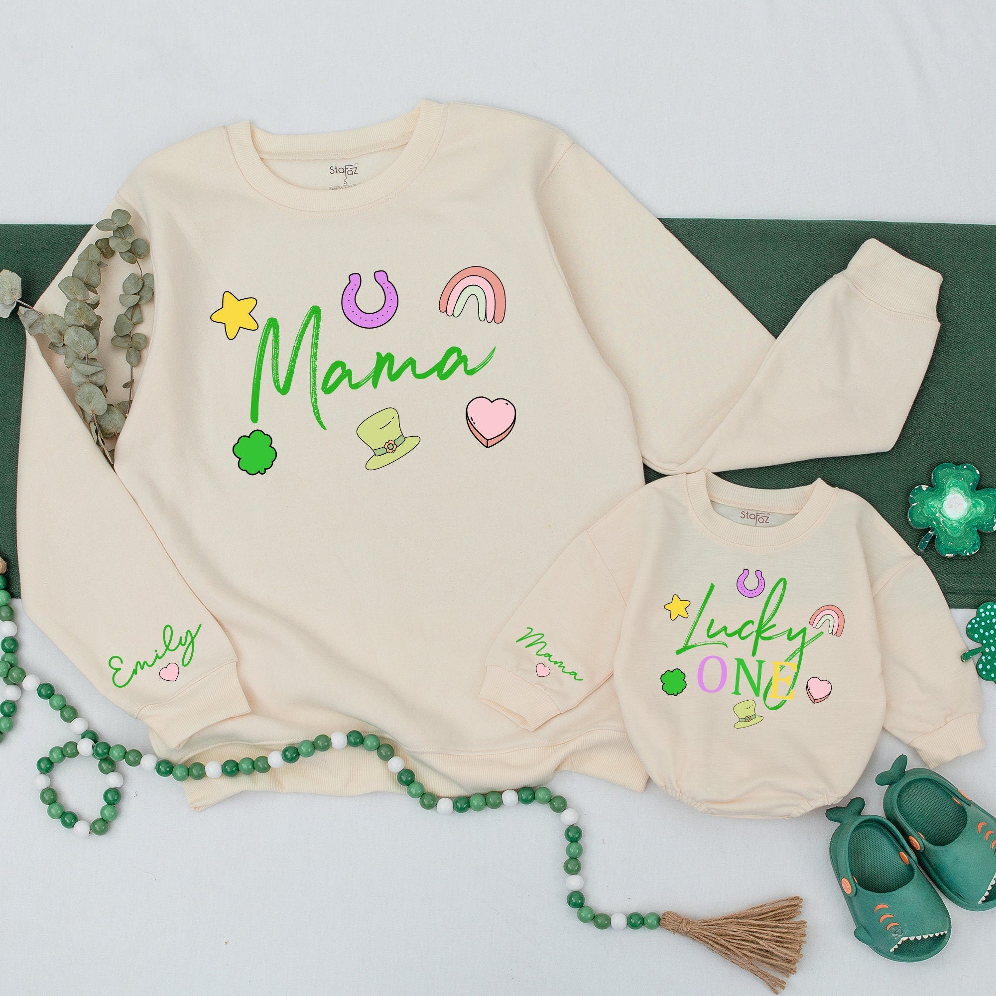 Custom Family Matching Birthday Sweatshirts with Name, Mommy & Me Twinning