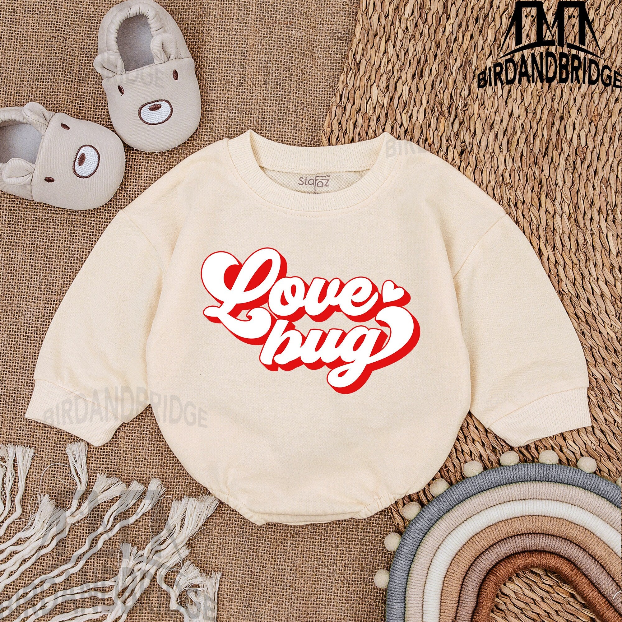 Love Bug Baby Bodysuit Red Script Hearts Newborn Outfit Valentines Day Cotton Soft Romper Infant Clothes Baby Announcement Gift
