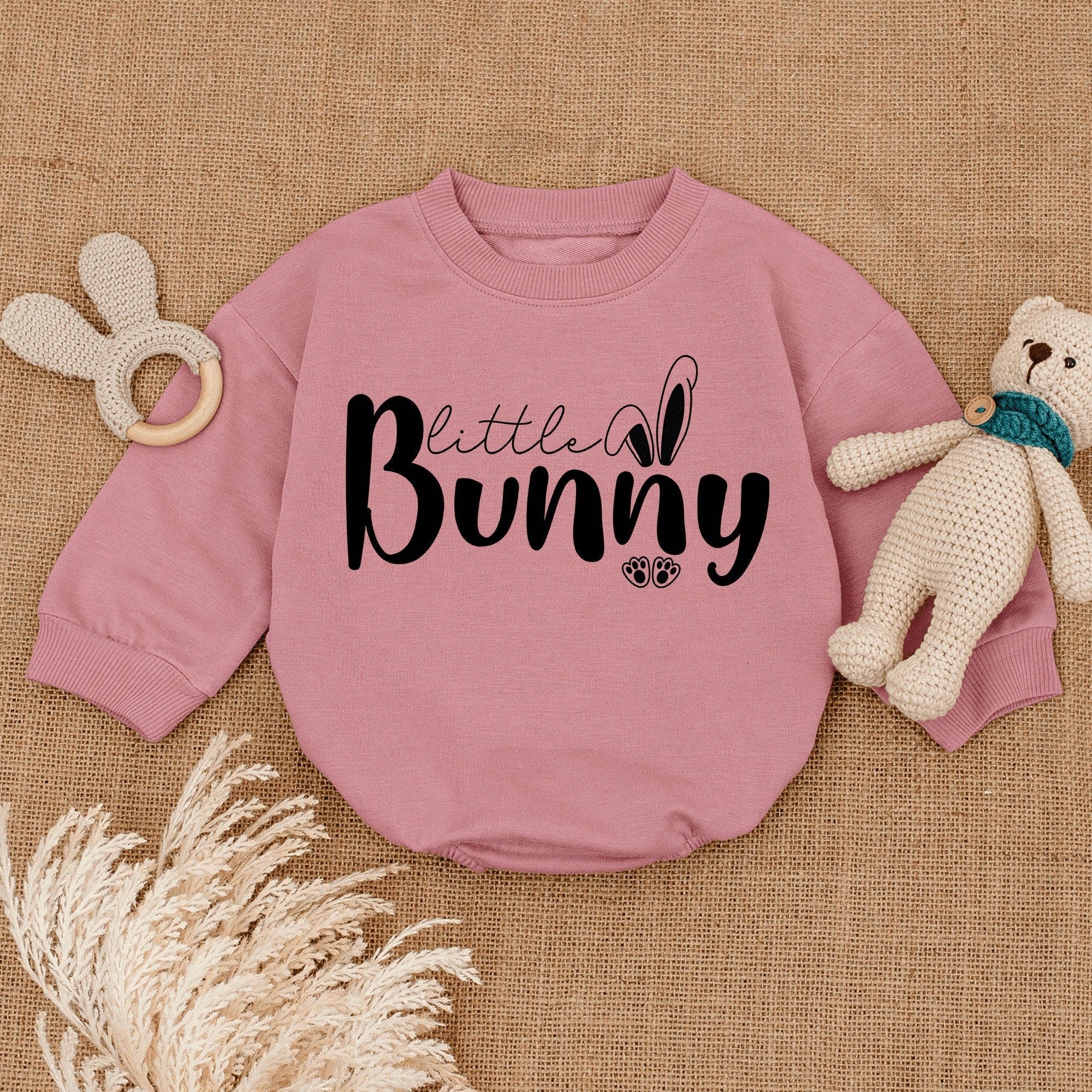 Vintage Little Bunny Romper - Easter Baby Gift, Minimalist Charm
