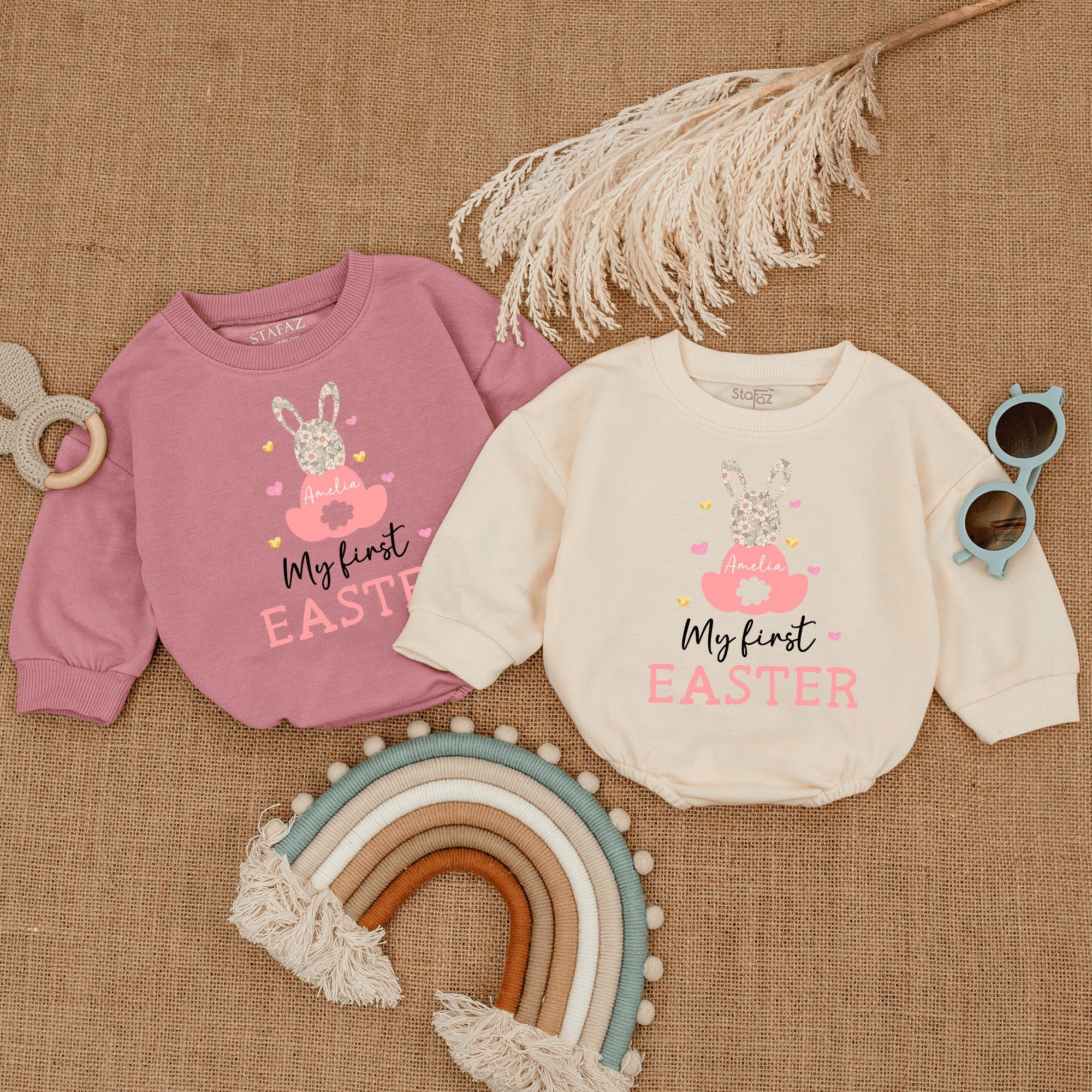 Personalized My First Easter Romper - Cute Bunny Design
