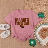 Mama's Coffee Date Baby Romper Cozy Mauve Newborn Outfit Soft Cotton Baby Bodysuit Infant Casual Comfortable Coming Home Gift