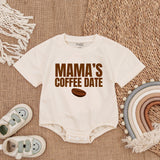Mama's Coffee Date Baby Romper Cozy Mauve Newborn Outfit Soft Cotton Baby Bodysuit Infant Casual Comfortable Coming Home Gift