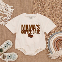 Mama's Coffee Date Baby Romper Cozy Mauve Newborn Outfit Soft Cotton Baby Bodysuit Infant Casual Comfortable Coming Home Gift