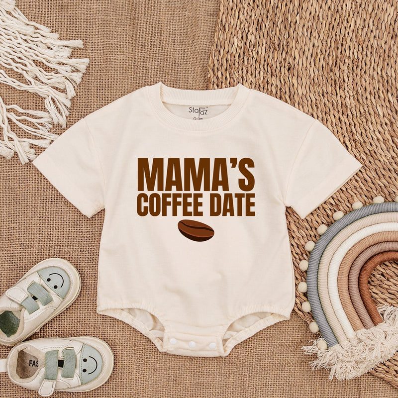 Mama's Coffee Date Baby Romper Cozy Mauve Newborn Outfit Soft Cotton Baby Bodysuit Infant Casual Comfortable Coming Home Gift
