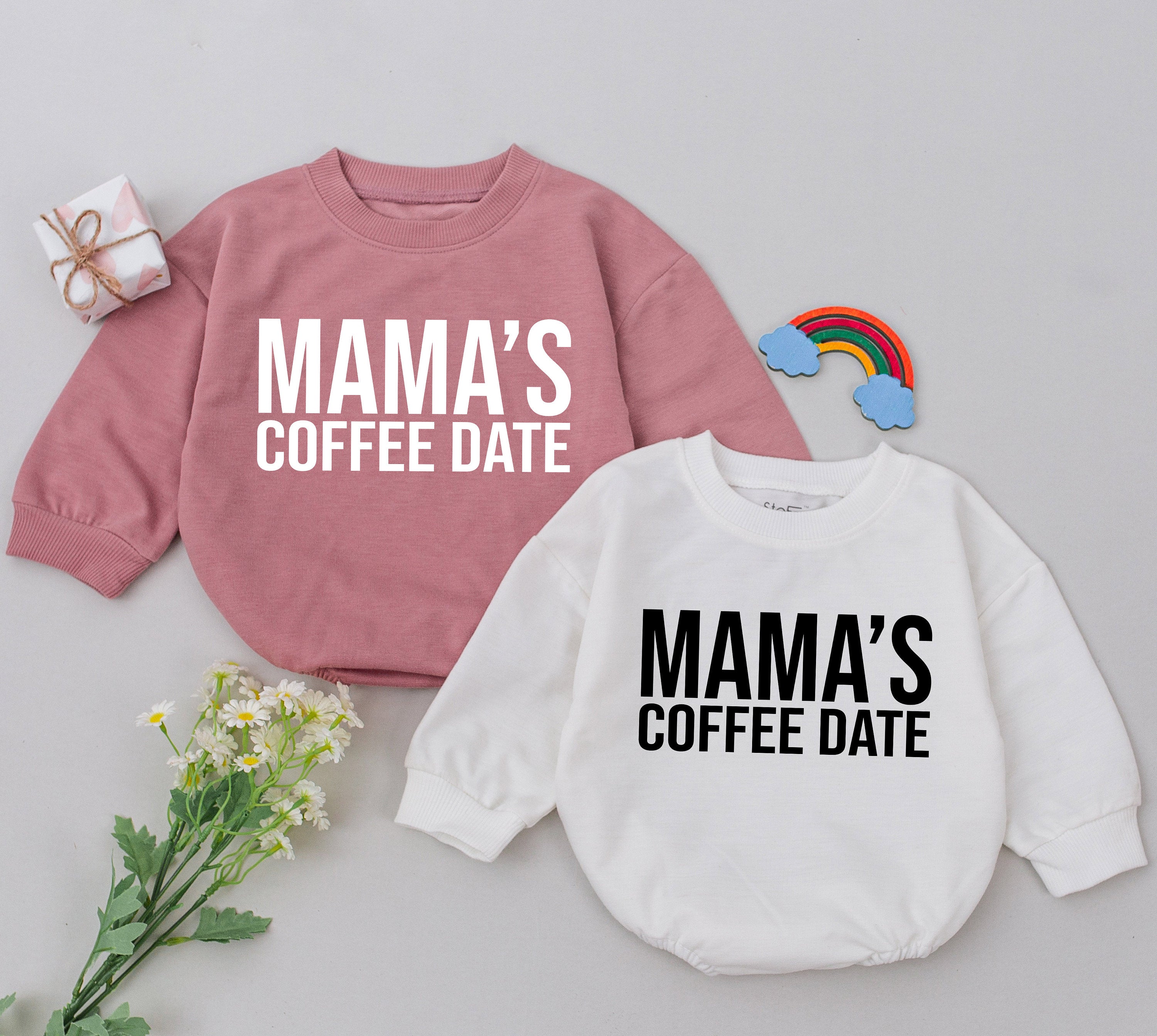 Mama's Coffee Date Romper for Baby Girls and Boys