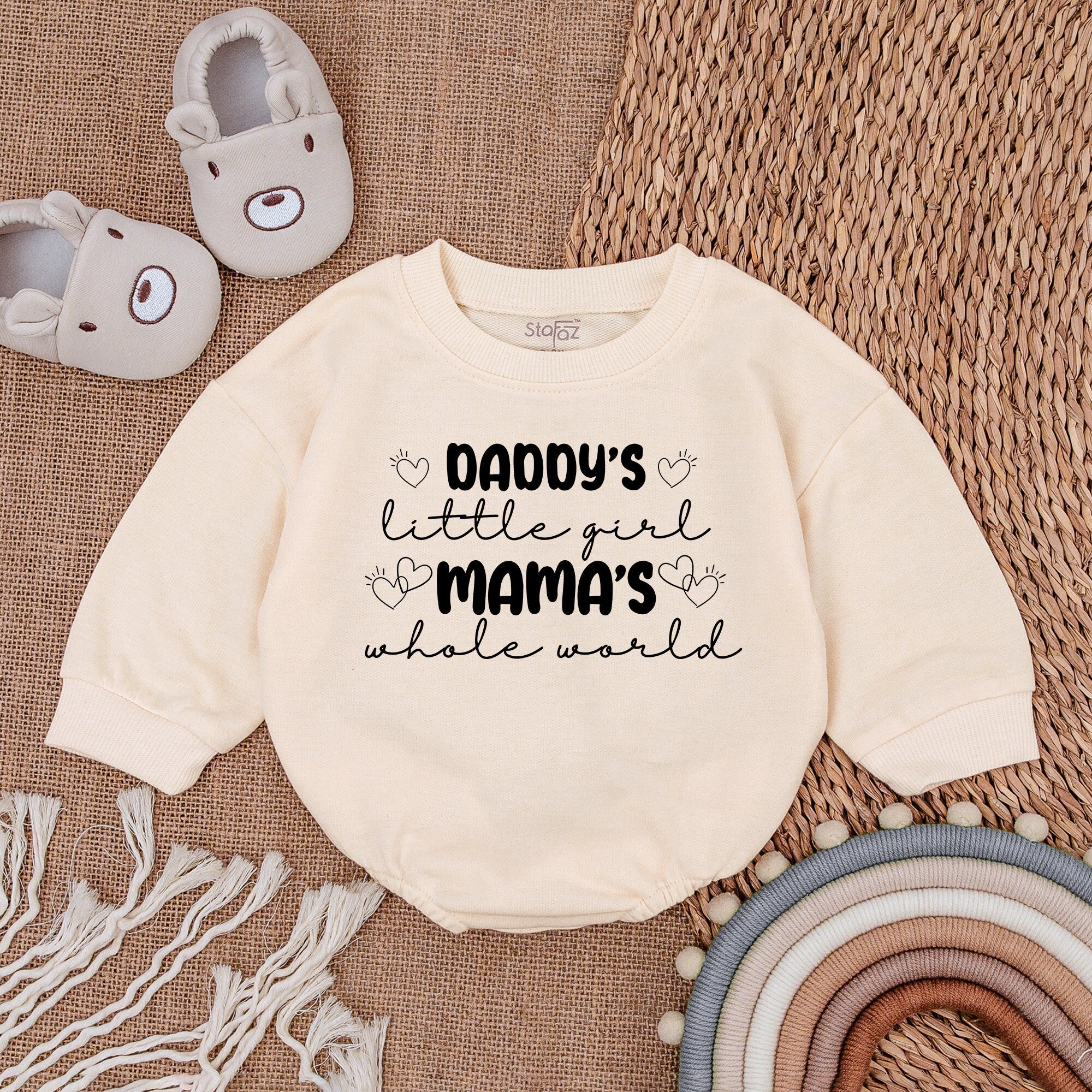 Daddy's Little Girl, Mama's World Baby Romper