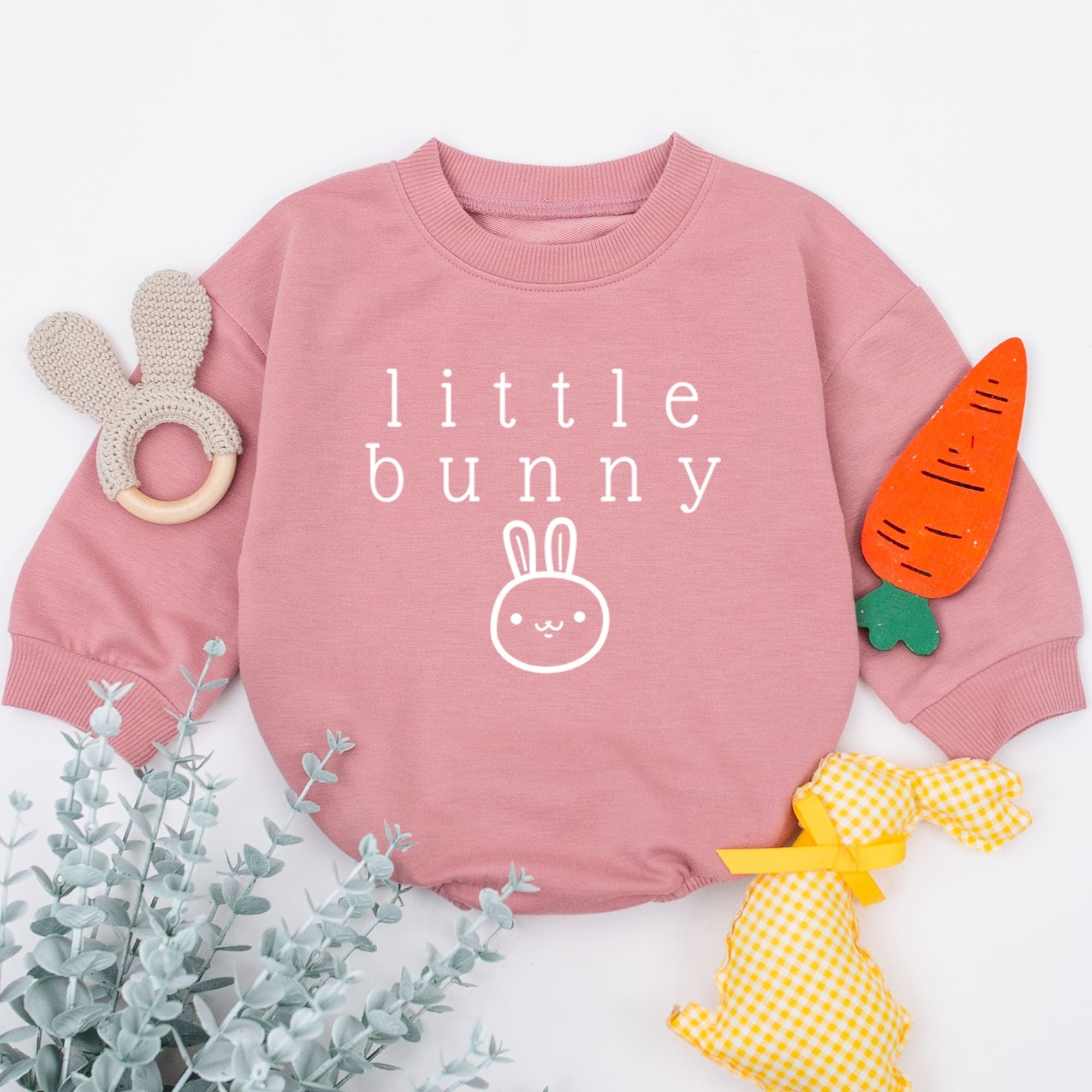 Customizable Bunny Baby Romper with Name - Perfect Easter Gift