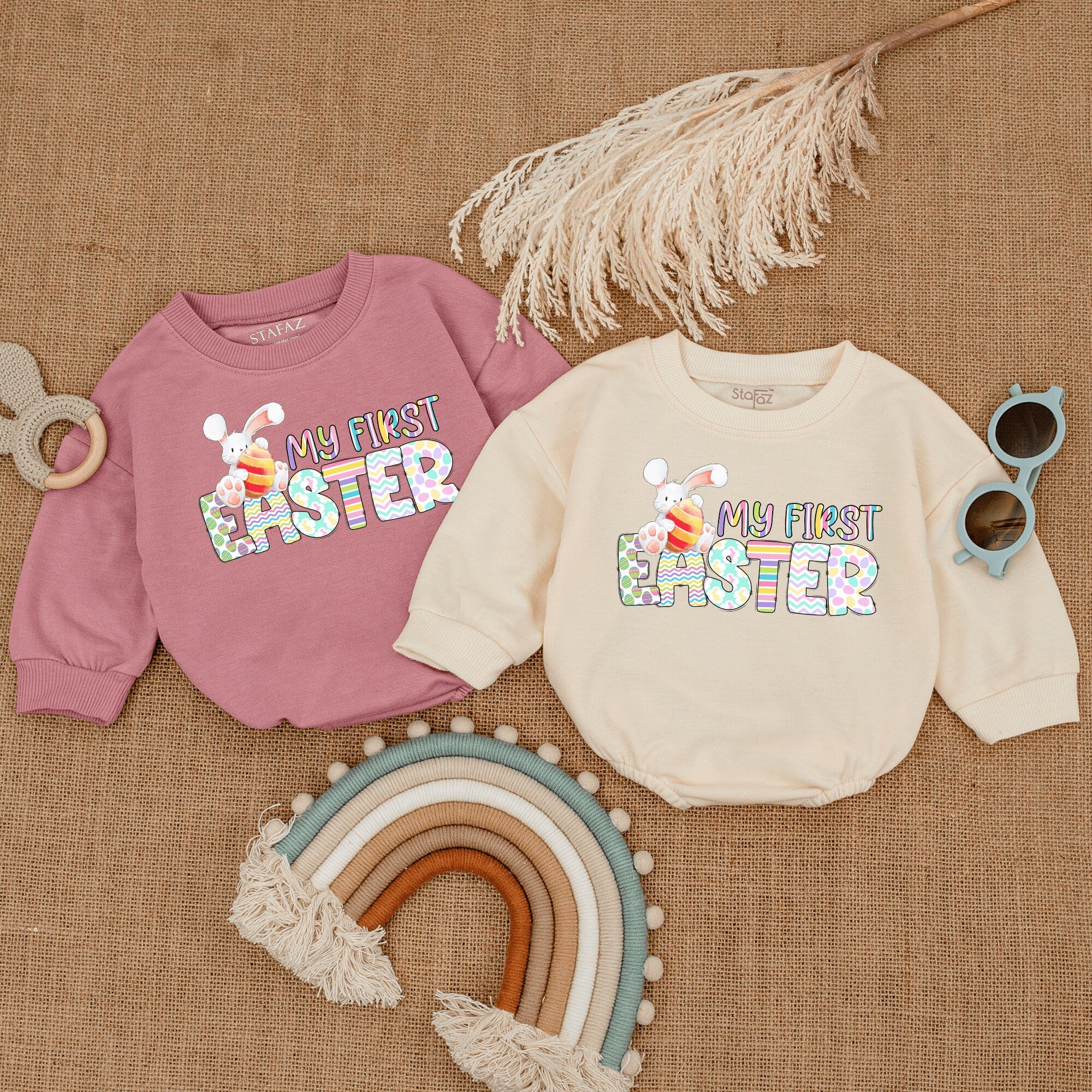 My First Easter Baby Romper with Cute Bunny Design