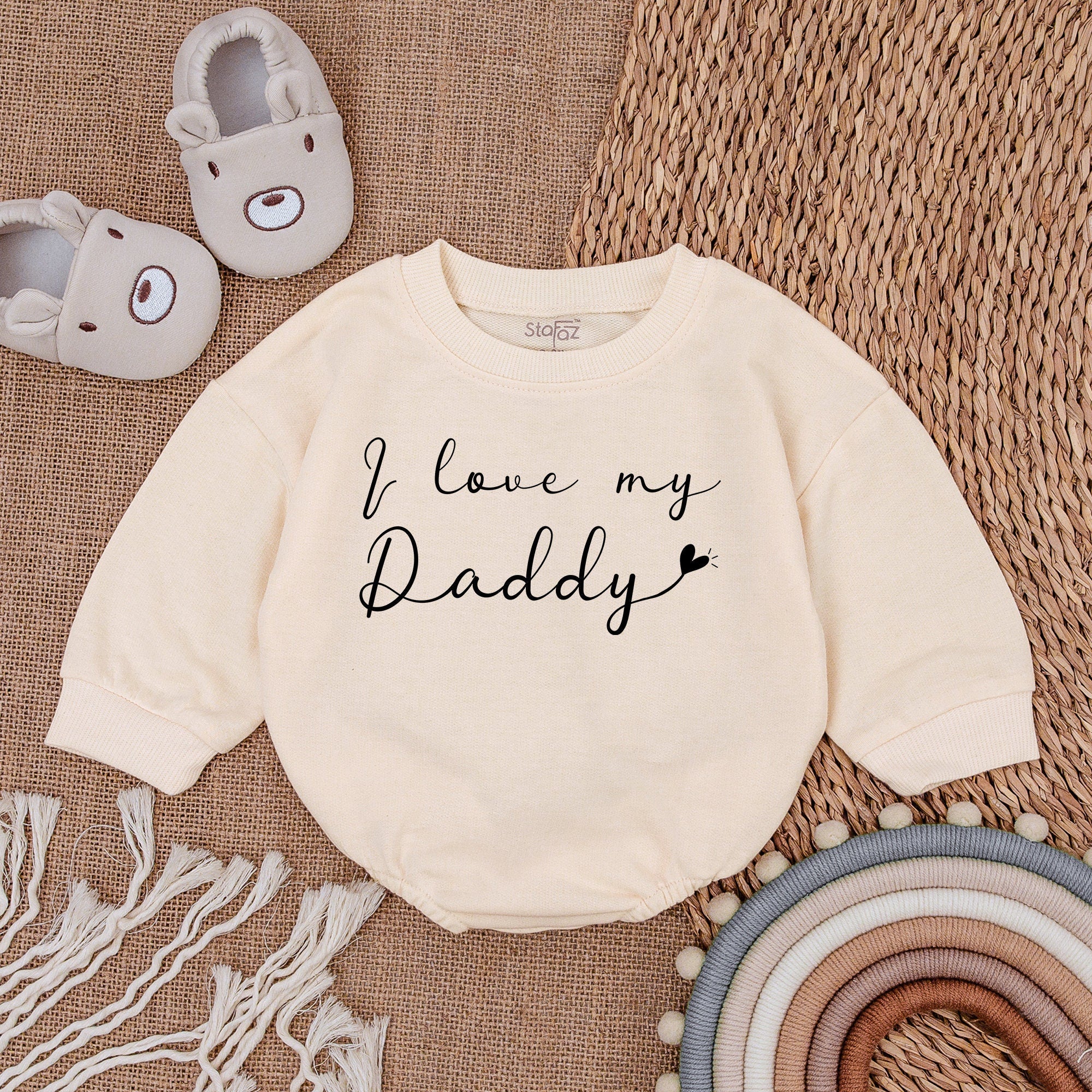 I Love My Daddy Baby Romper Heart Arrow Design Infant Boy Clothes Soft Cotton Father's Day Newborn Outfit Gift Adorable Playful Style