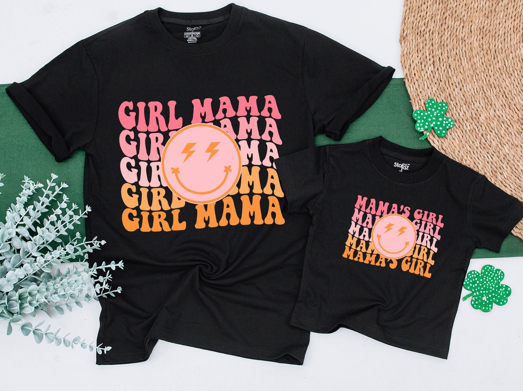 Retro Mama & Mini Shirts with Playful Graphic Design