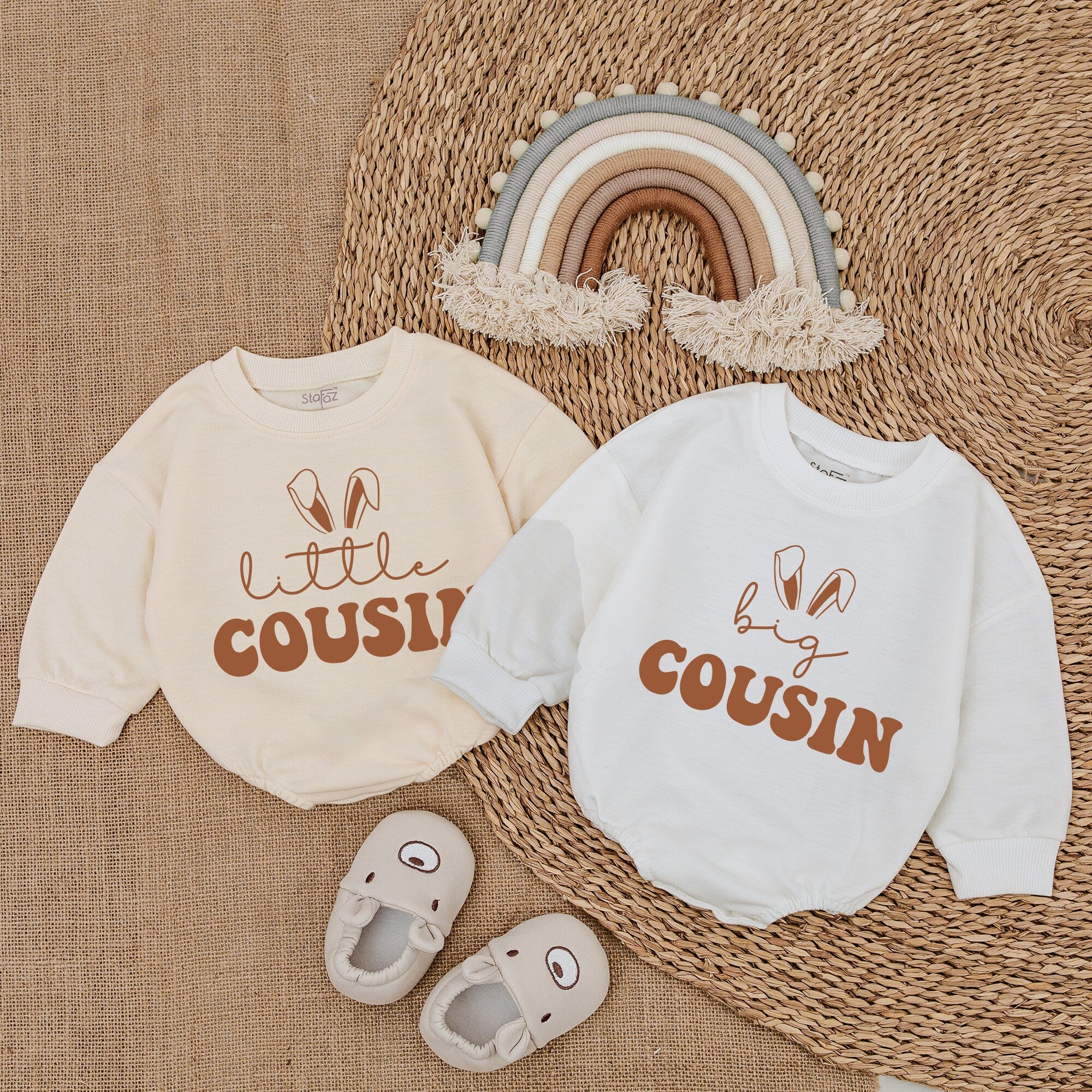 Custom Easter Baby Romper - Personalized Cousin Outfit with Name