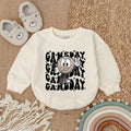 Game Day Toddler Romper with Retro Volleyball Graphic - Cozy Long Sleeve Baby Bodysuit for Sports Fans - Soft Cotton Kids Outfit