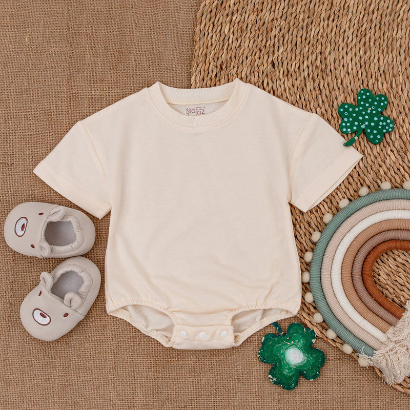 Custom Design Baby Bubble Romper in Light Mauve - Soft Cotton Short Sleeve Bodysuit for Newborns - Perfect Coming Home or Baby Shower Outfit