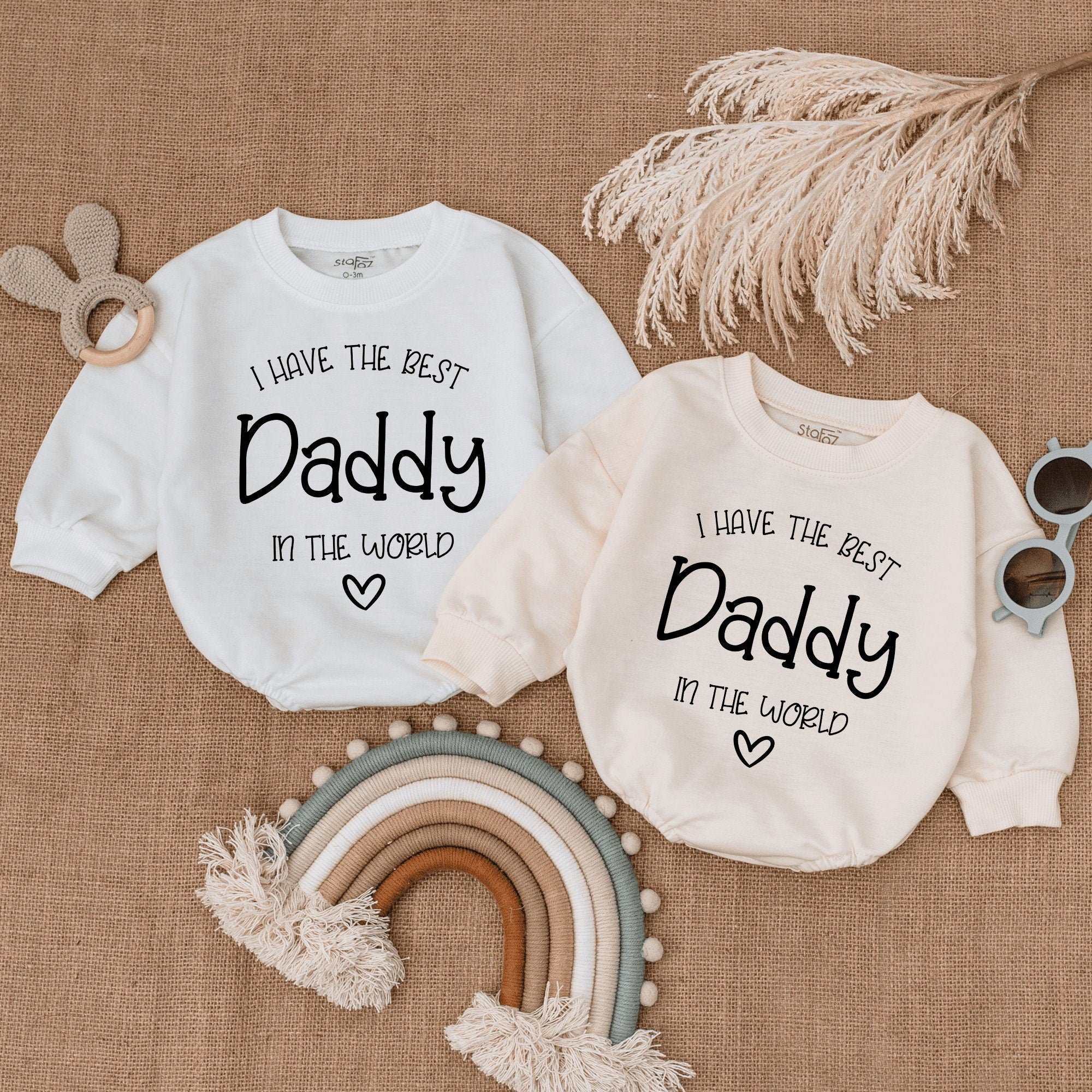 Charming Baby Romper with 'Best Daddy' Message