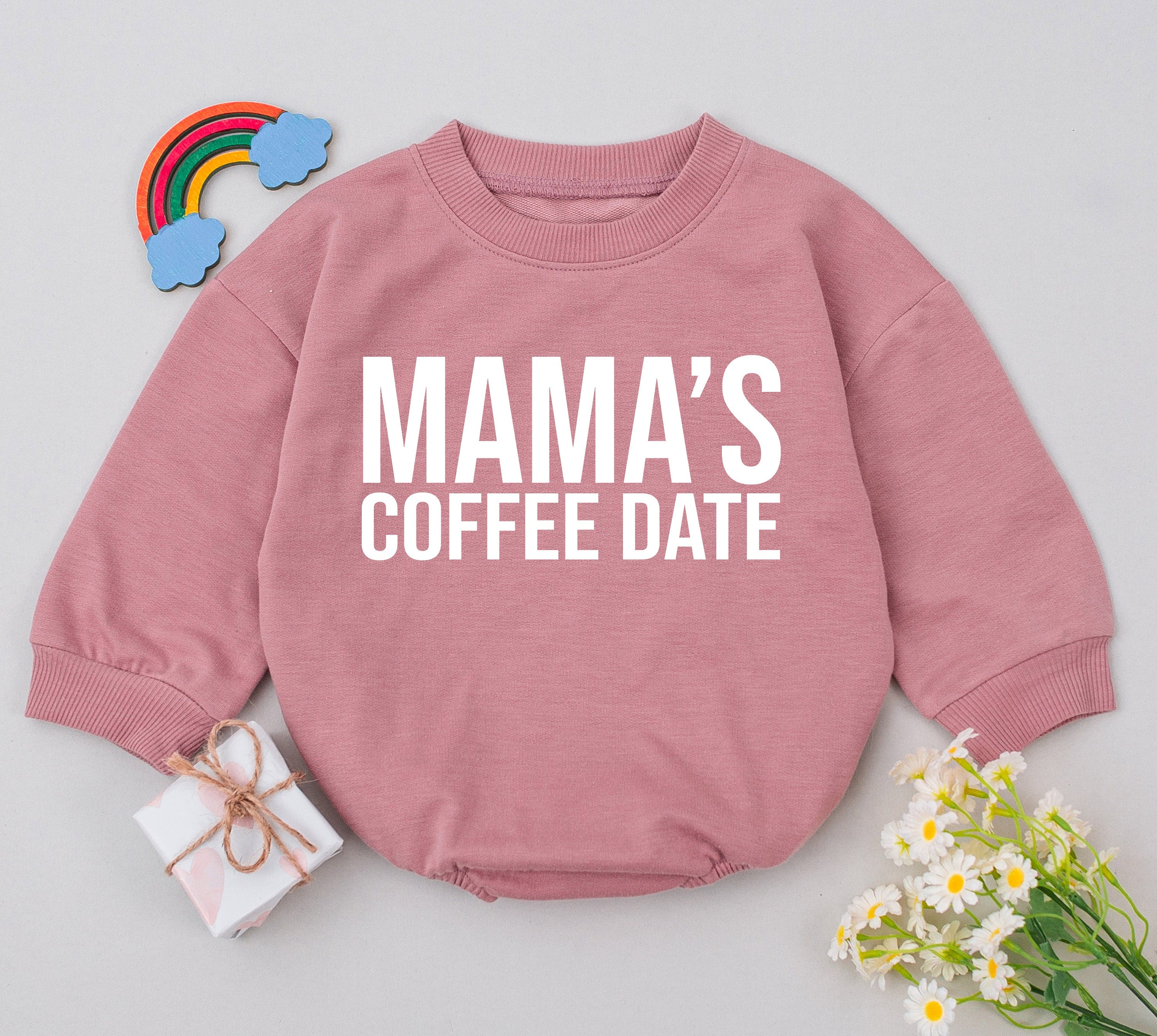Mama's Coffee Date Romper for Baby Girls and Boys
