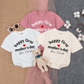 Happy First Mother's Day Baby Romper Personalized Gift Heart Design Soft Cotton Newborn Outfit Custom Love Sarah Short Sleeve