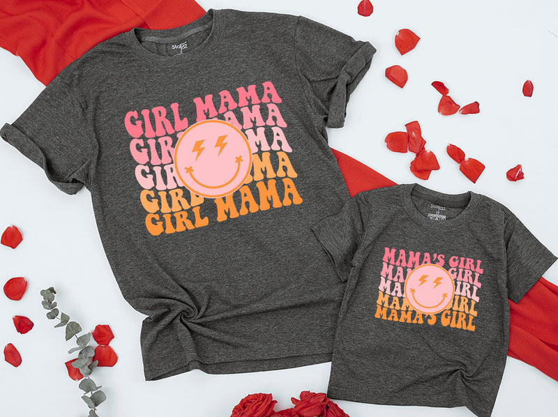 Retro Mama & Mini Shirts with Playful Graphic Design