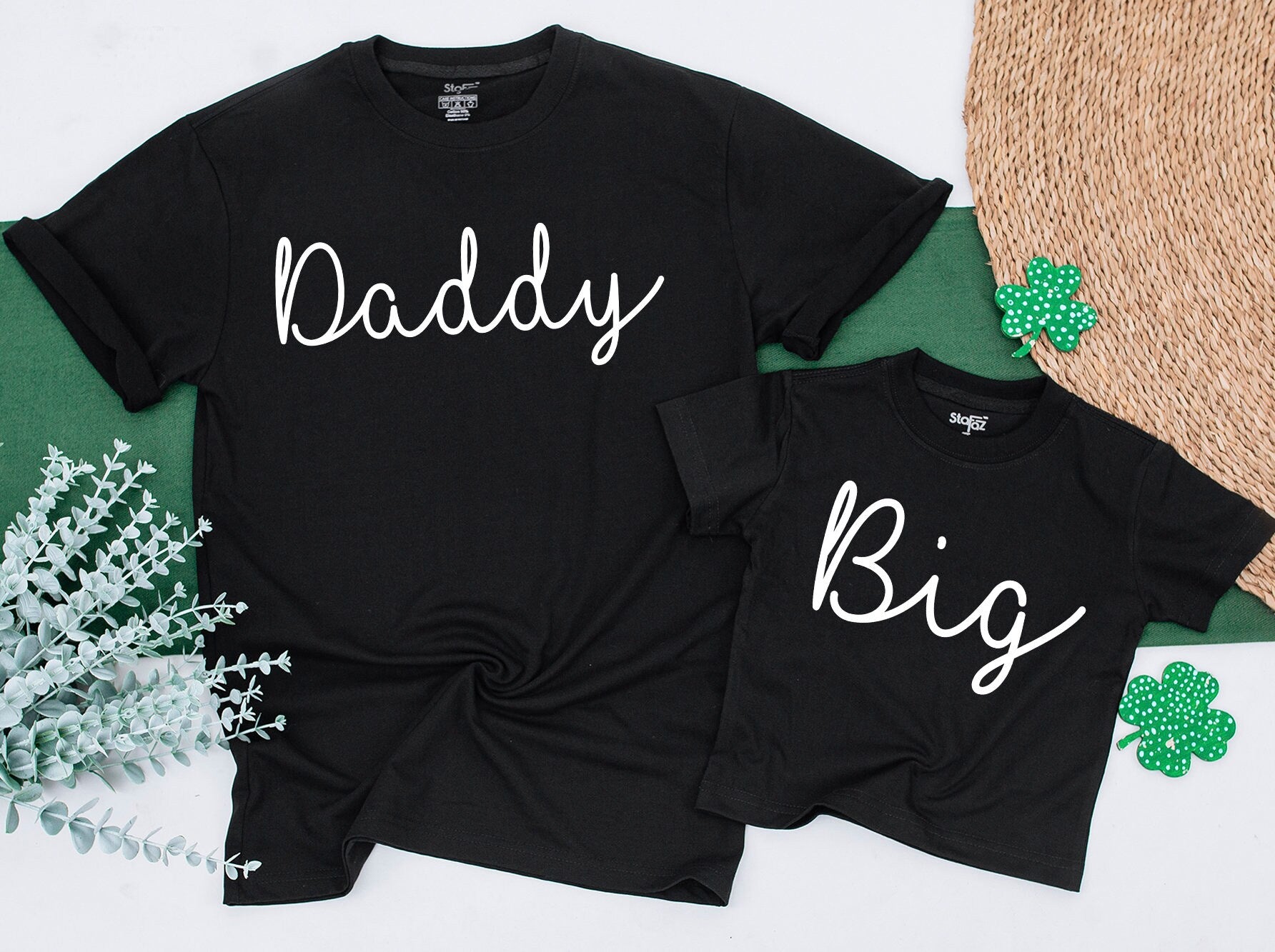Matching Family Shirts Baby Toddler Outfit Big Little Sibling T-Shirts Personalized Daddy Mama Tee Soft Cotton Custom Gift