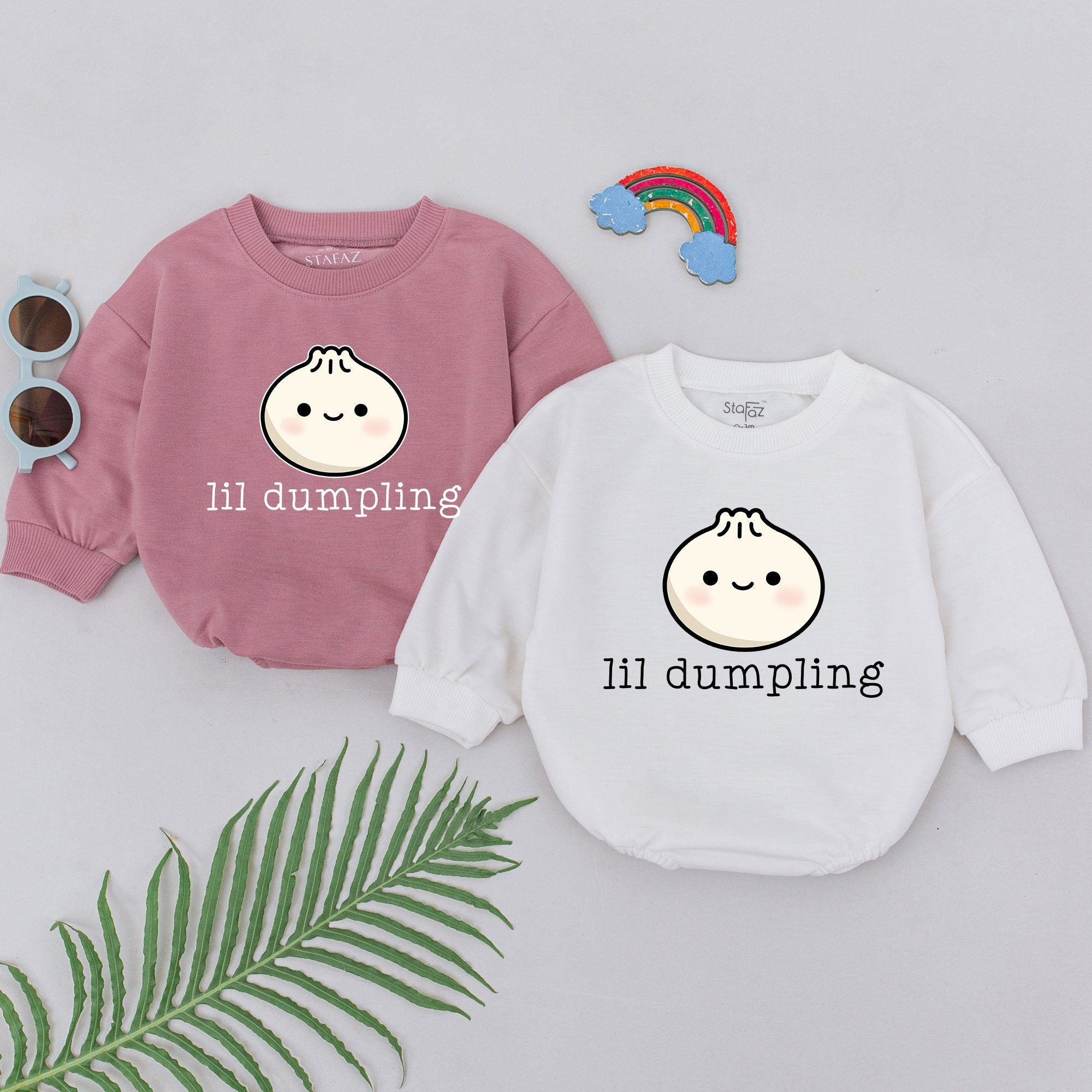 Lil Dumpling Baby Romper Adorable Smiling Dumpling Infant Outfit Vegan Friendly Cute Bodysuit Gift Idea for Baby Shower or Birthday