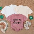 Custom Design Baby Bubble Romper in Light Mauve - Soft Cotton Short Sleeve Bodysuit for Newborns - Perfect Coming Home or Baby Shower Outfit