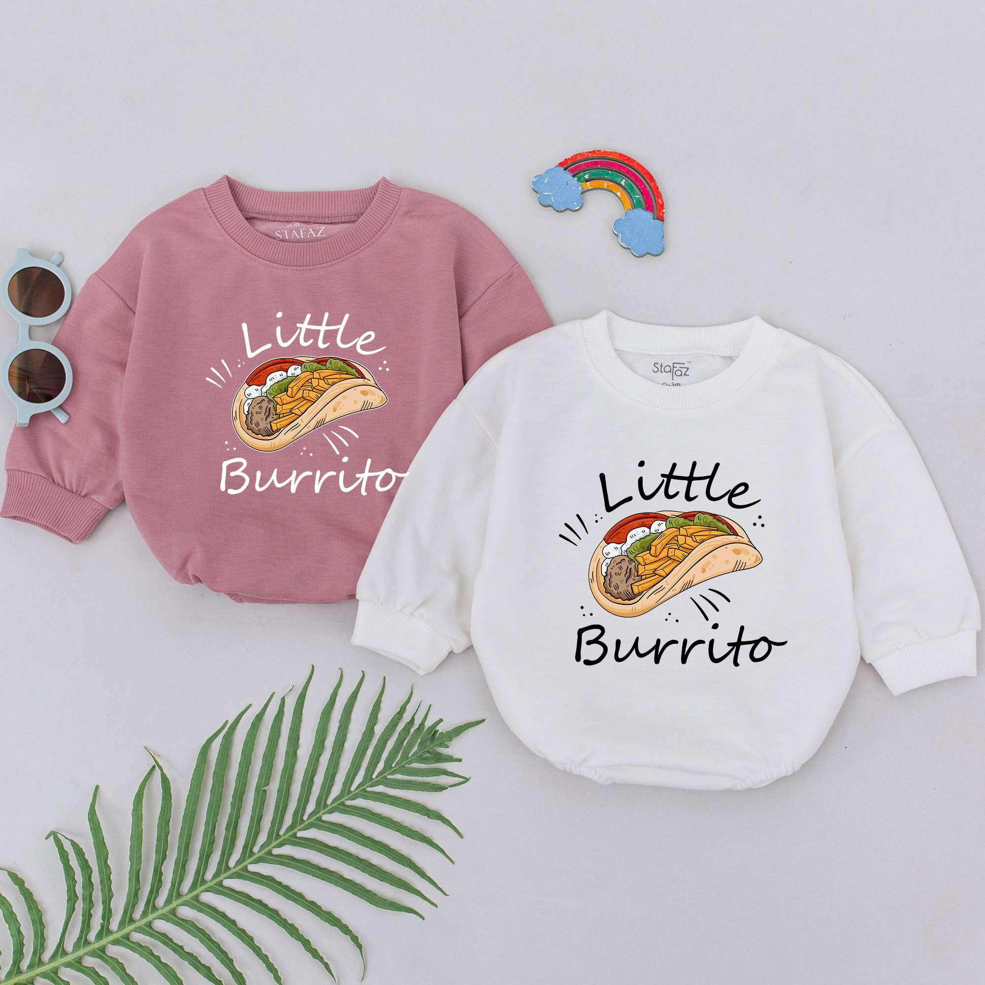 Little Burrito Baby Romper with Whimsical Foodie Design