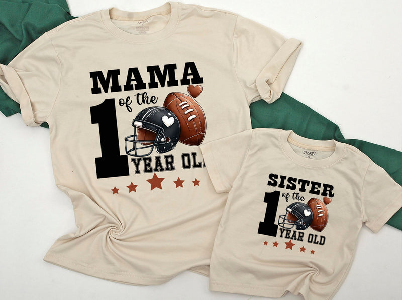 Football First Birthday Family Shirts with Sporty Design