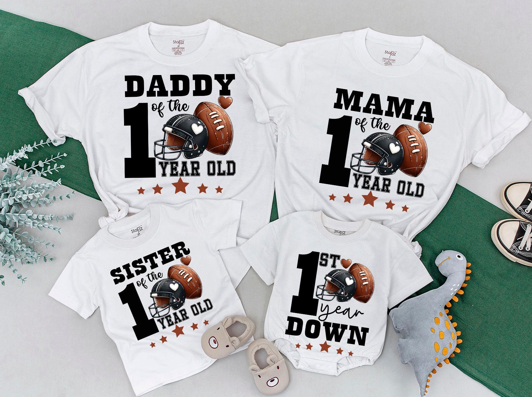 Football First Birthday Family Shirts with Sporty Design